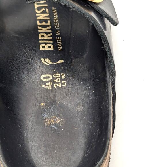 Birkenstock Arizona Big Buckle Sandals Unisex Leather Black Size US W9/M7 EU40 - Picture 7 of 15